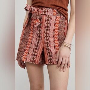 Anthropologie Eva Franco Mila Textured High-Waisted Shorts